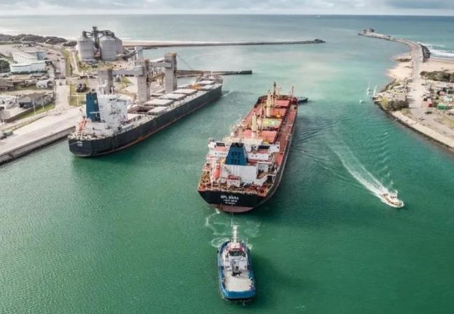 El presidente de la estación marítima , Mariano Carrillo, habló sobre el primer embarque de trigo argentino rumbo a China